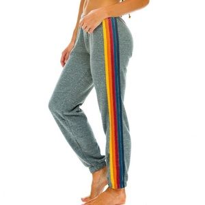 NWT Aviator Nation 5 Stripe Sweatpants - Heather Grey